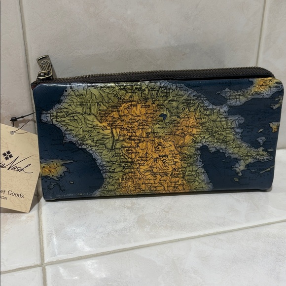 Patricia Nash Prassa Continental Leather Wallet in Greek Map Print - Picture 4 of 11